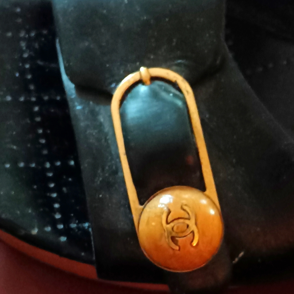 CHANEL Black Leather with Gold Detail Shoes